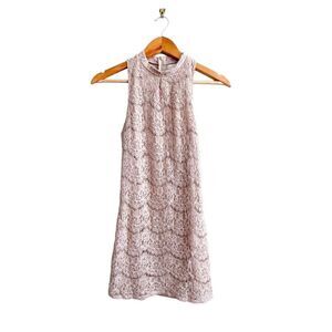 Love Fire Pink Lace Dress Sleeveless Women's S Back Zip Lined